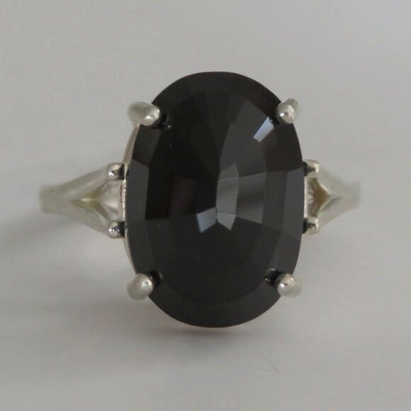 Natural Large Midnight Purple Spinel In Sterling Silver Ring, 9.94ct Size 8 - Picture 9 of 17